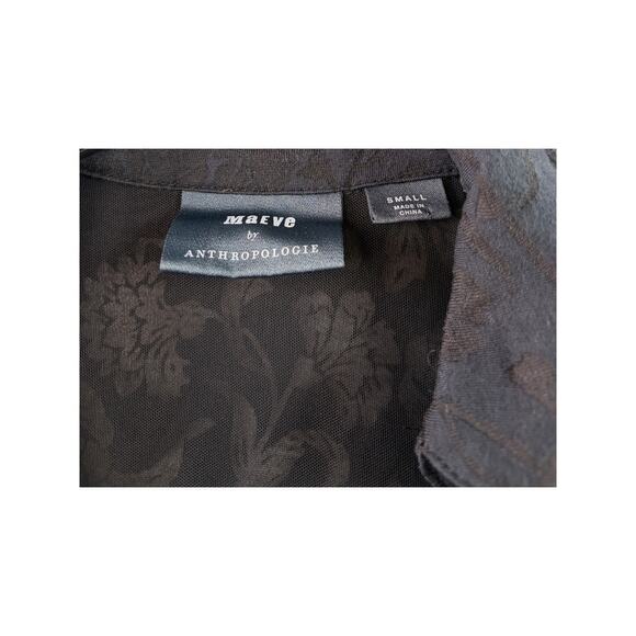 Maeve by Anthropologie – Lydia Floral Burnout Top – Black – Size S - Picture 5 of 7